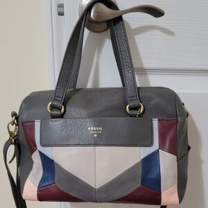Fossil Women's Gray and Multicolor Satchel